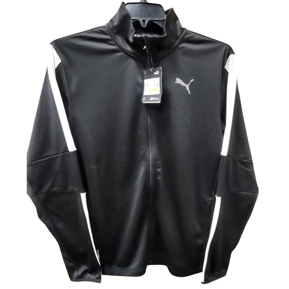 Puma Blaster Jacket Track Top Full Zip Black White Mens Medium DRYCELL - Picture 1 of 8